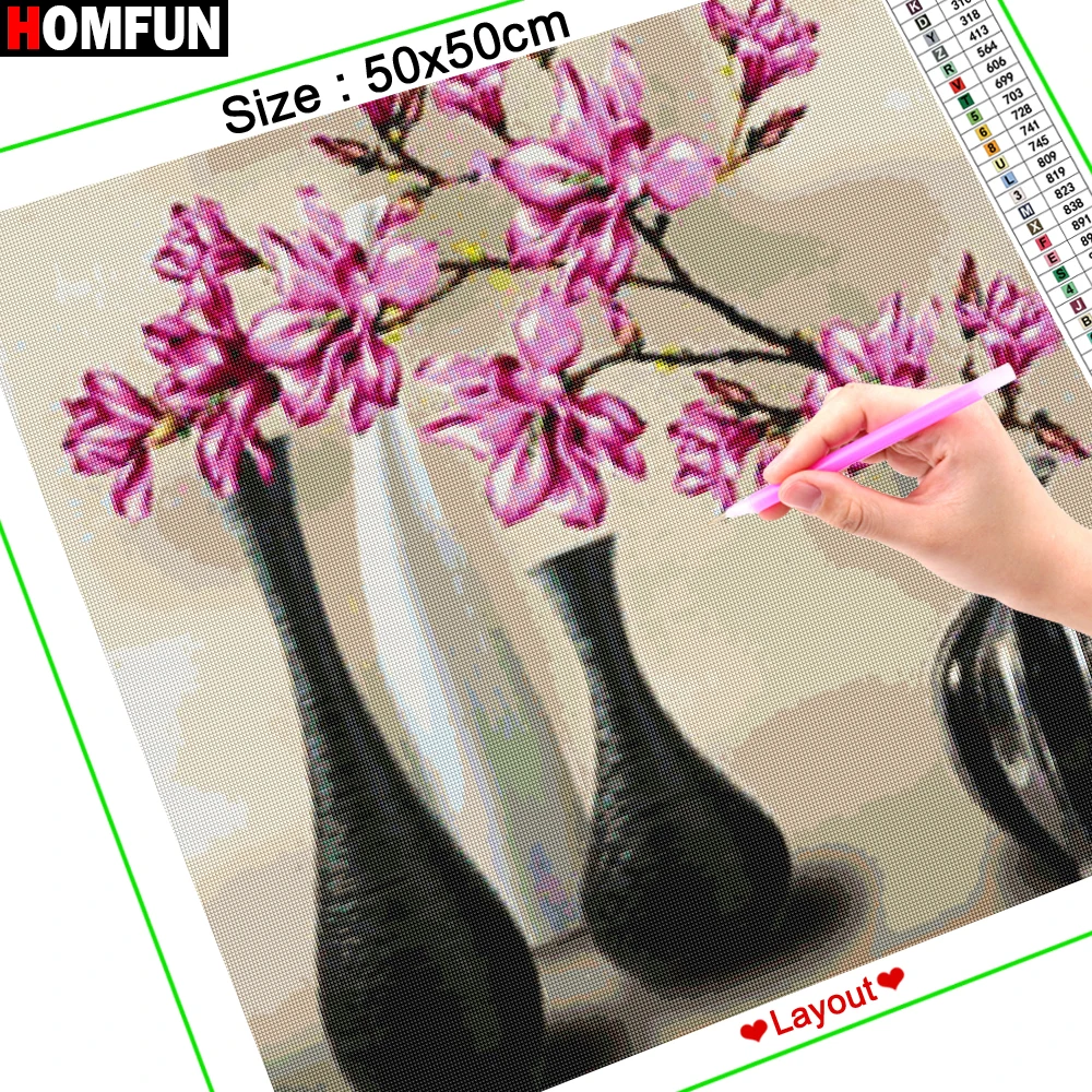 HOMFUN 3 шт. полный квадратный/круглый дрель 5D DIY Алмазная картина "Ваза" мульти-картина комбинация вышивка 5D Декор A27518