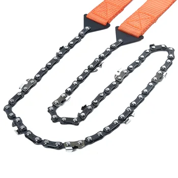 

65cm Steel Teeth Survival Hand Chain Saw With Belt Bag Pouch for Camping Outdoor Hiking Survival Pocket Home Tool