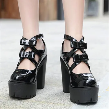 

Mobetty 2020 New Western Style Supper High Women Pumps Platform Nightclub Heels Shoes Thick Bottom Thick Heel Waterproof 13cm PU