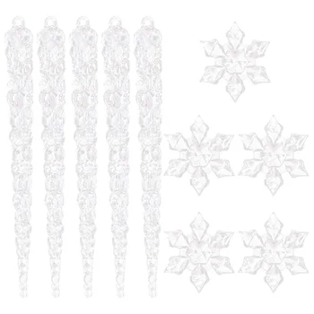 

20pcs Xmas Tree Decor Acrylic Hanging Christmas Snow Pendant DIY Christmas Tree Pendant for Home