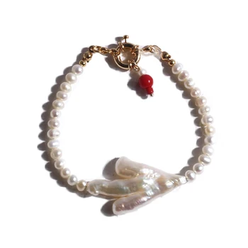 

2020 new bohemian pearl bracelet women fashion exaggerated unique pulceras shaped pearl Jewelry couple bangle ювелирные изделия