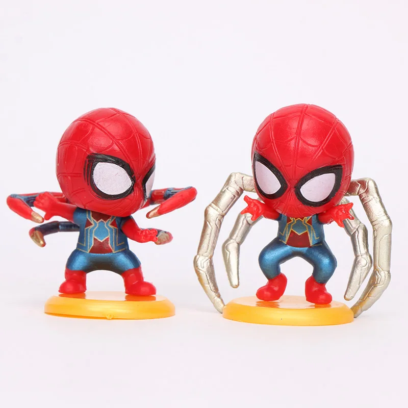 3-4 см 8 шт./компл. Marvel игрушки фигура Мстителей набор Q версия Человек-паук ПВХ фигурка Питер Паркер Человек-паук кукла игрушки вечерние Favo паук
