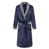 Navy Blue Men Winter Robe Lovers Warm Thick Kimono Gown Male Flannel Coral Sleepwear Nightgown Home Clothing Bathrobe Gown ► Photo 3/6