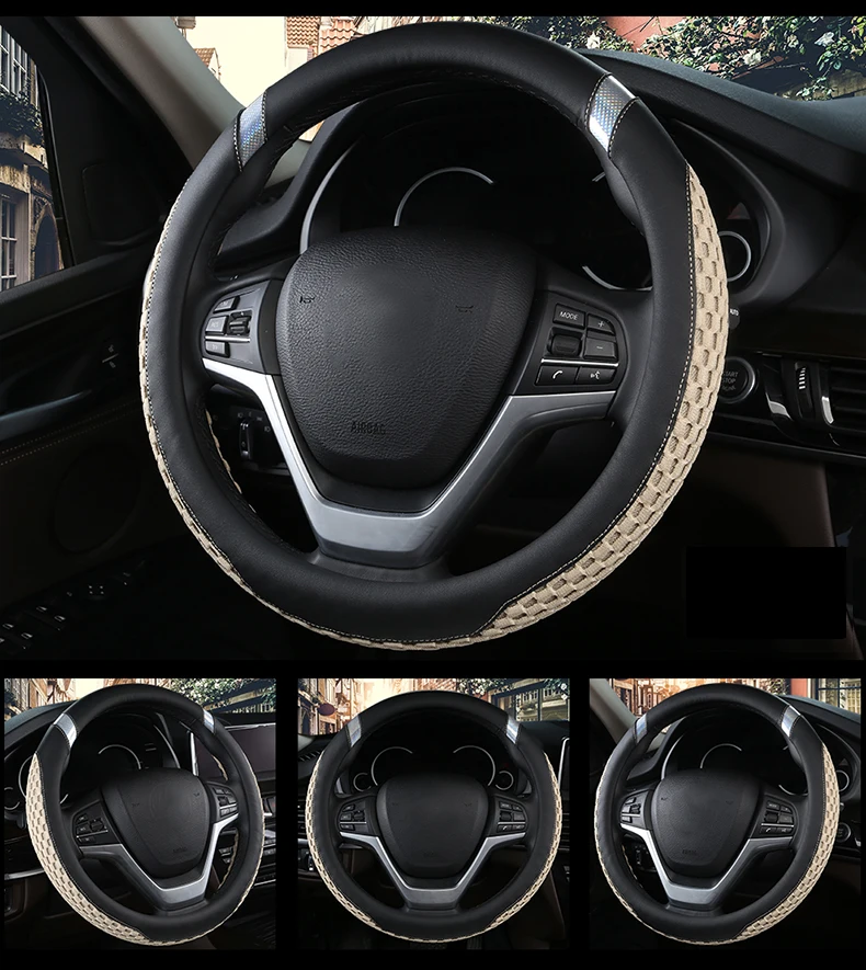 DUKEAUTO ice silk Противоскользящий автомобильный аксессуар 38-40 см диаметр крышки рулевого колеса для lada pruis polo golf