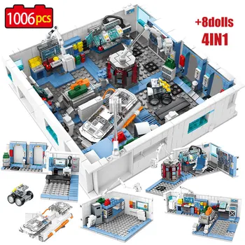 

4 In 1 Wandering Earth Air Space Station House Building Blocks City Astronaut Car Police Figures Bricks Toys for Children