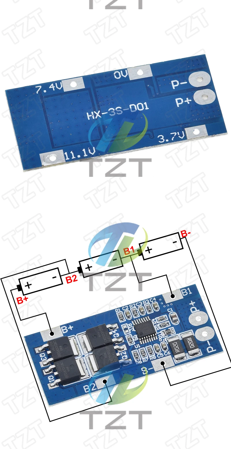 1/3 Stück 3S 20A BMS 18650 Li-Ionen-Akku-Ladeschutzplatine 10,8V 11,1V 12V 12,6V Elektrisch 15A Lipo – Detail 5