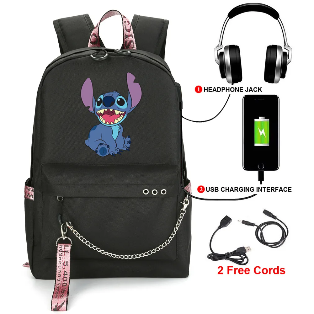 Mommy Large Capacity USB Disney Kawaii Lilo Baby Diaper Backpacks