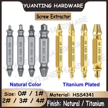 

0# / 1# 2# / 3# / 4# High Speed Steel Damaged Screw Extractor Broken Bolt Remover Natural Color and Titanium Plated