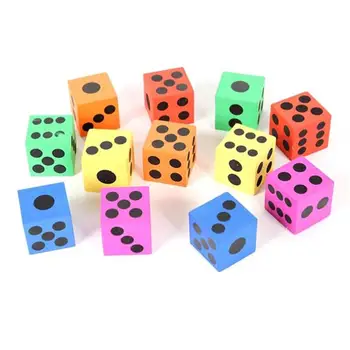 

12 pcs Children Big Dice Housework Playing Foam Dice For Kids (Random Color)