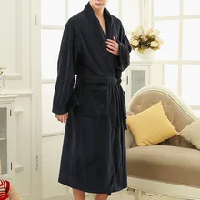 Мужской халат, одежда для сна, Осень-зима, мягкий теплый повседневный модный длинный халат, домашняя ночная рубашка, Пижама, халат, пеньюар мужской