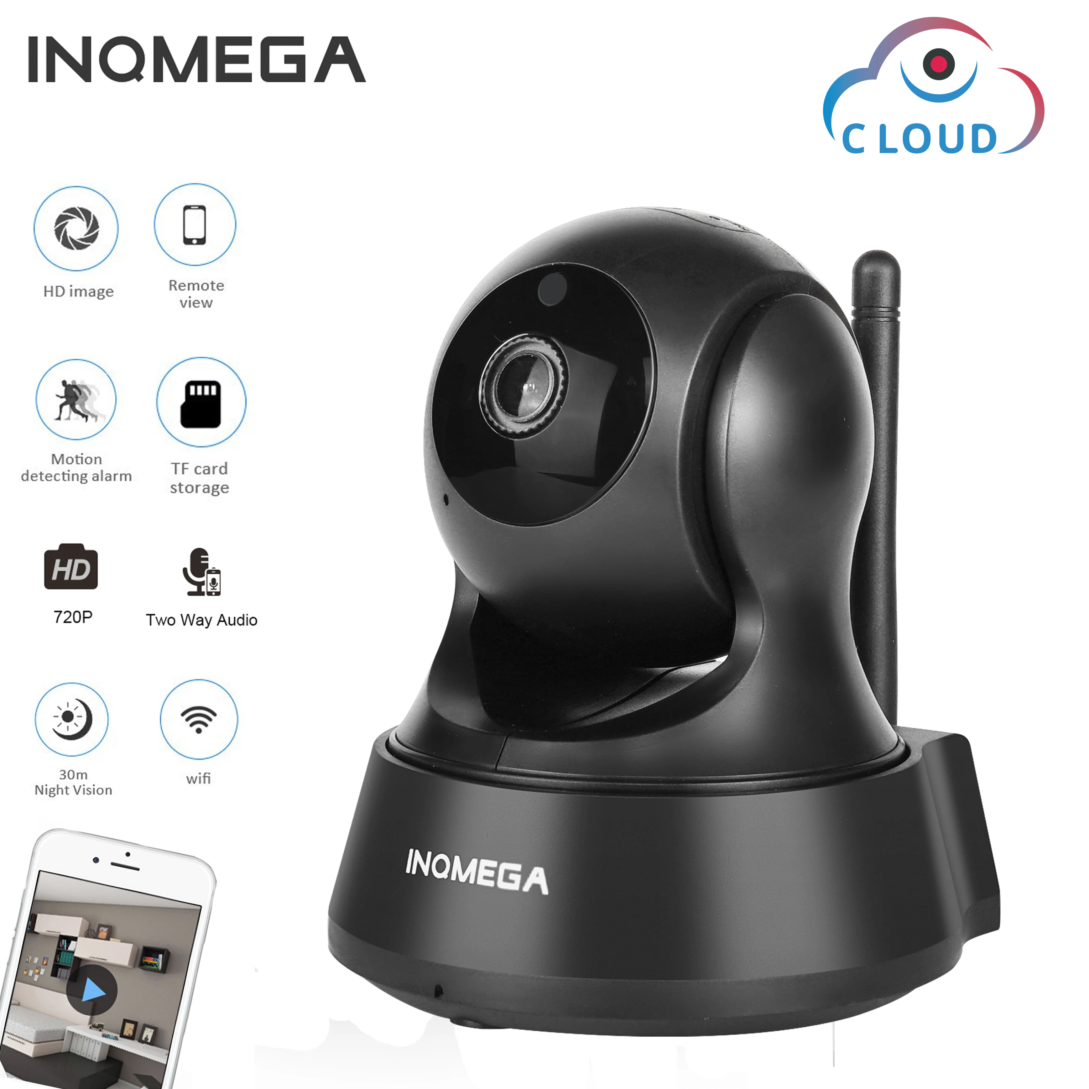 INQMEGA IP Camera Home Security Two Way Audio HD 720P 1080P Draadloze Mini 1MP Nachtzicht CCTV WiFi Baby Monitor | Безопасность и