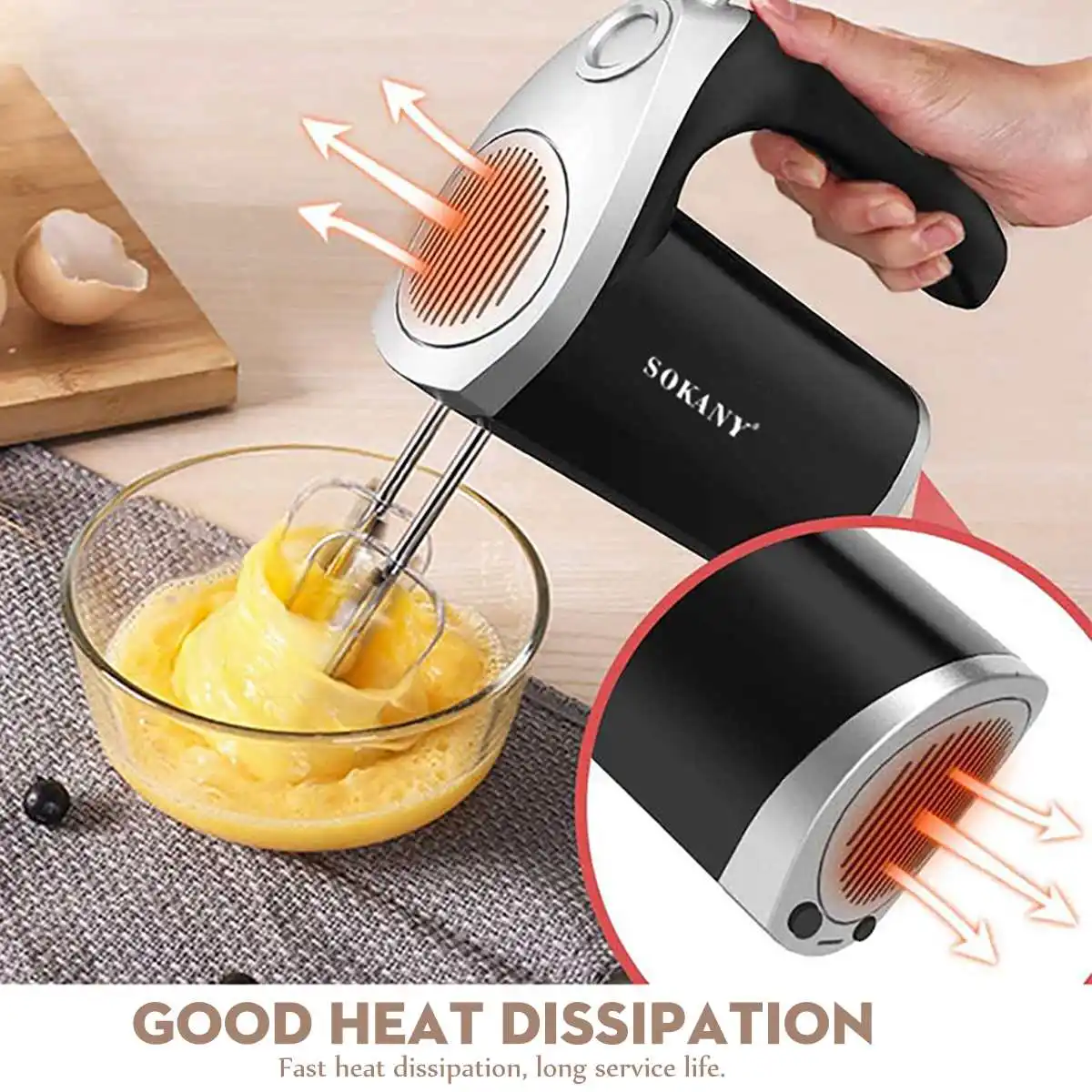 Electric Food Mixer 3L 5 Speed Multi Food Stand Mixer Egg Whisk Dough Cream Blender Whipping Cream Machine Handheld Beater