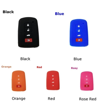 

4-Buttons Car Key Case Fob Cover Eco-friendly Odorless Non-toxic Silicone Material For Toyota Camry RAV4