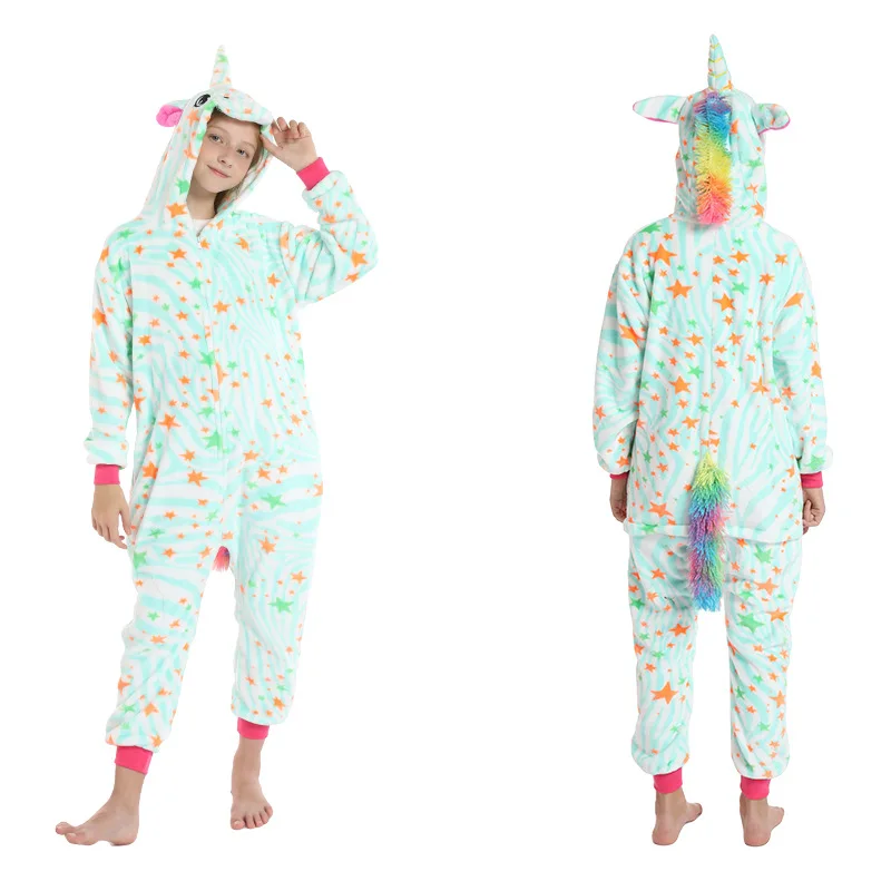 baby robe  Glow in the Dark Kigurumi Unicorn Pajamas Kids Animal Cartoon Pijamas Adult Onesies Overalls Children Girls Sleepwear Homewear baby nightgown newborn