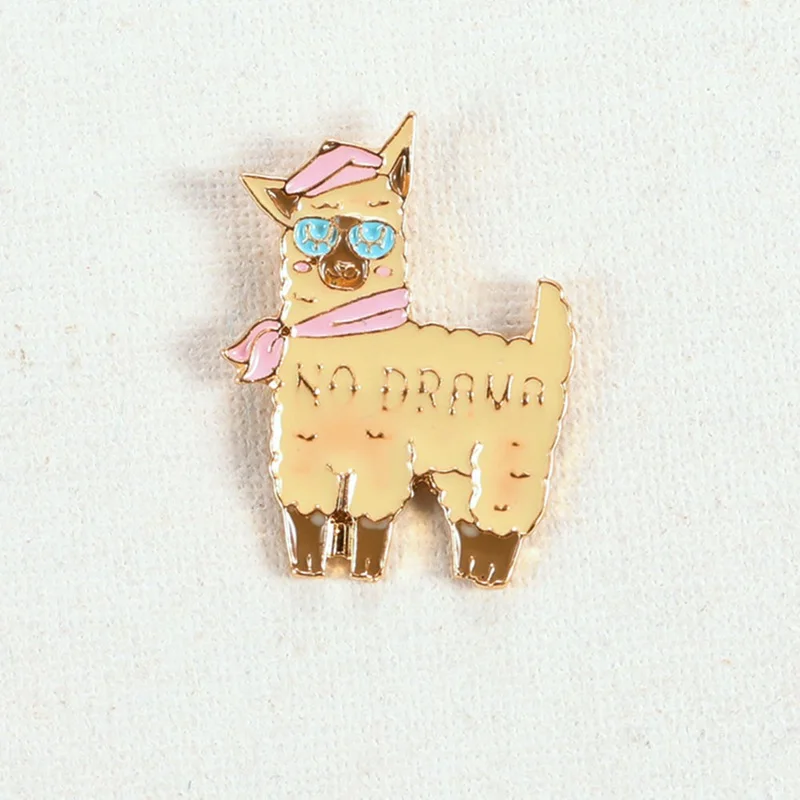 Мультяшная персональная милая розовая шляпа Llama с отворотом булавка Альпака Kawaii знак зодиака Овен Броши для женщин джинсовая сумка нашивка на рубашку ювелирные изделия