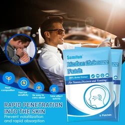 6Pcs/Bag Anti Motion Sickness Patch Relieve Vomiting Dizziness Airsickness Sticker Herbal Plaster Health Care