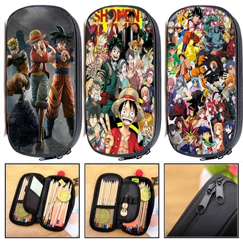 

Students Anime Pencil Case Kids ONE PIECE NARUTO Dragon Ball My Hero Academia Pencil Box Children Multifunction Cartoon Pen Bag