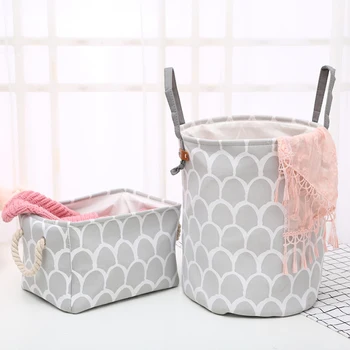 

Rectangle Round Kids Toy Dirty Laundry Basket Home Decorative Sundries Storage Baskets Book Clothing Organizing Boxes Container