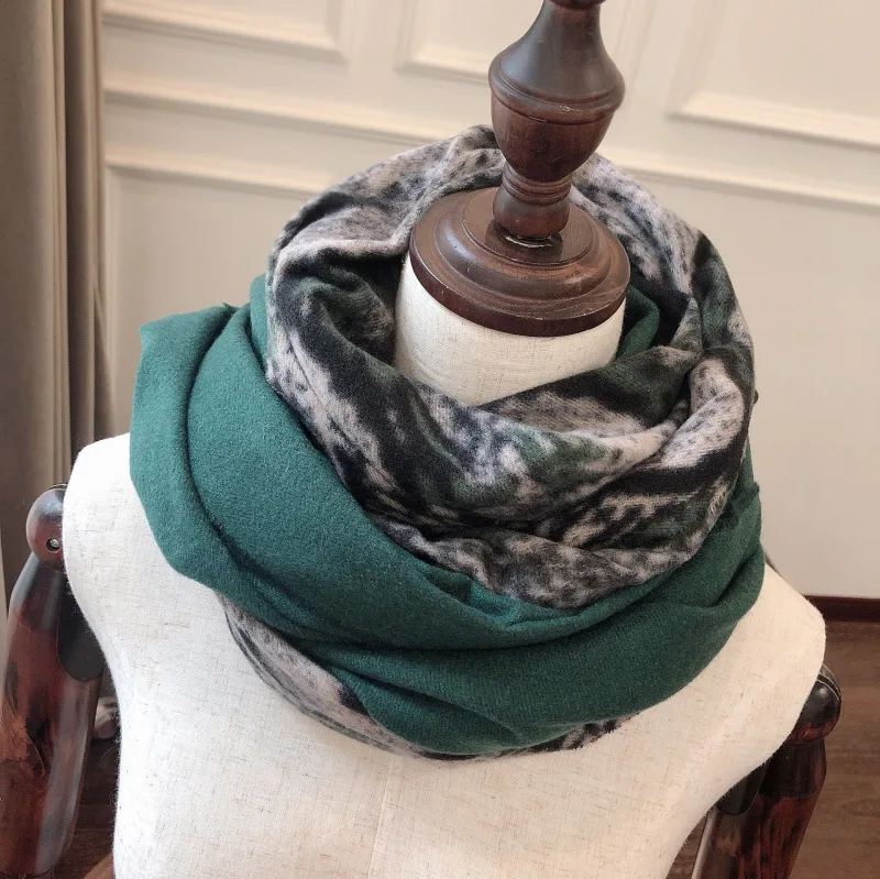 OL шарф-змея, женский осенний и зимний кашемировый супер большой теплый шарф с кисточками, подходящая по цвету большая шаль