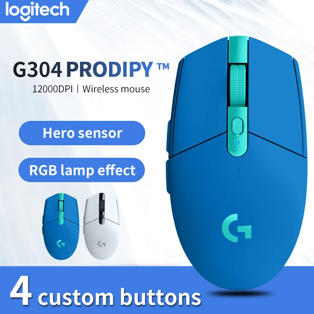 logitech G304 blue G305 white computer gaming 2.4G wireless mouse ergonomic  mouse HERO Engine 12000DPI|Mice| - AliExpress