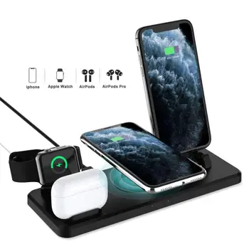 

Wireless Fast Charger Qi 10W 2 in 1 Charging Station for iWatch Apple Watch 6 5 4 3 2 iPhone 11 XS XR X 8 Airpods Pro Charge Pad