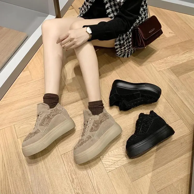 

Fluffy Shoes Women's Winter plus Velvet WOMEN'S Shoes 2019 New Style Korean-style Network Infrared Wear Cotton-padded Shoes Casu