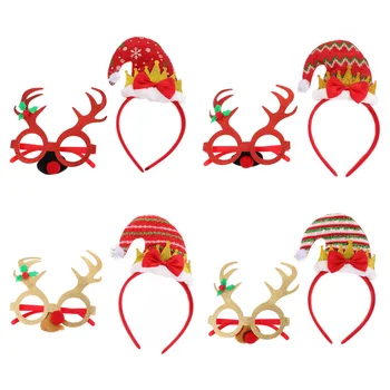 

8Pcs Party Prop Creative Pretty Lovely Party Supplies Hair Hoop Headdress Funny Glasses Eyeglasses for Party