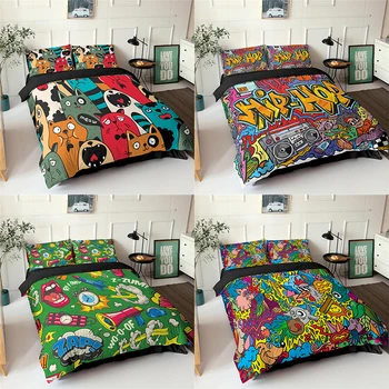 

3D Cartoon Pattern Kids Bed Cover Set Duvet Cover Adult Child Bed Sheet and Pillowcases Comforter Bedding Set