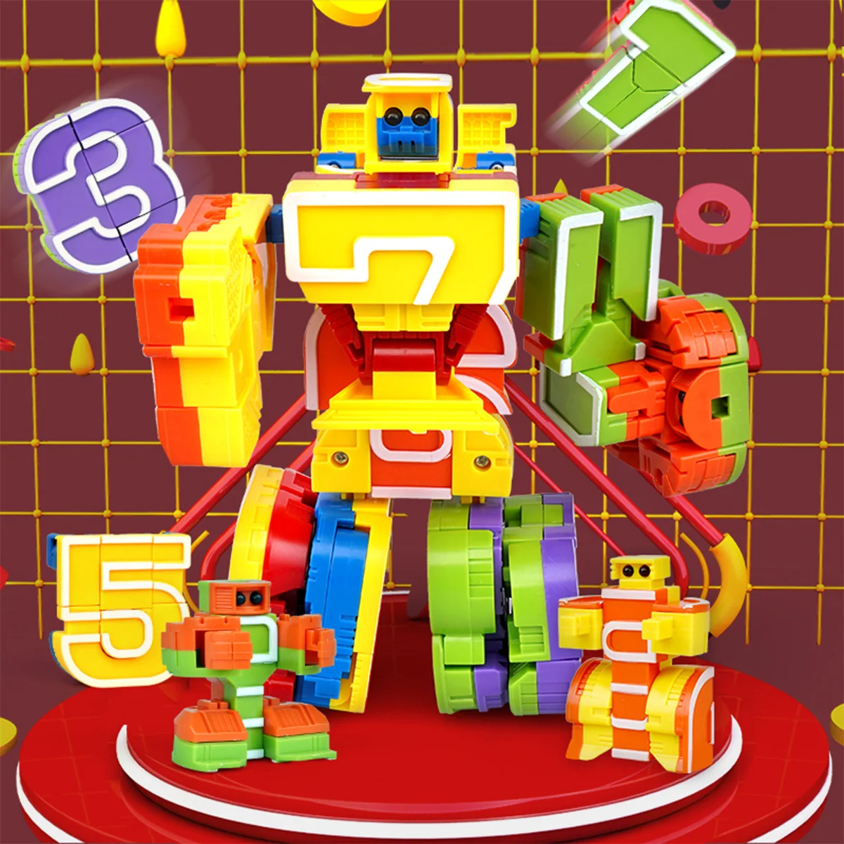 Magic Numbers Creative Blocks Assembling Educational Blocks Action Figure Transformation Robot Deformation English Letter Toys