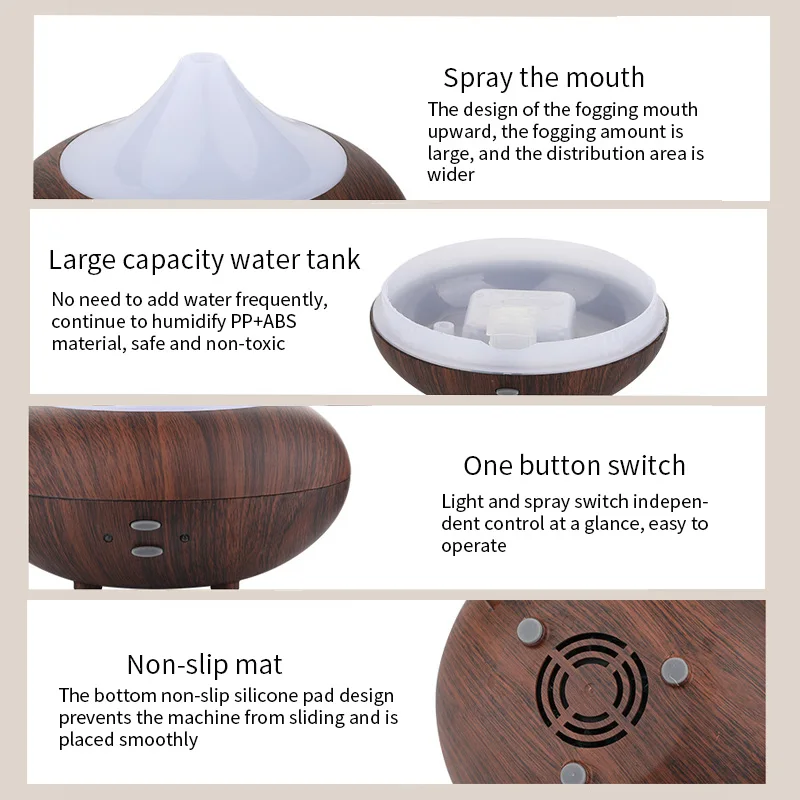 New LED 7 Colour USB Aromatherapy Lamp Mute Bedroom Office Desk Humidifier Air Purifier Ultrasonic Aroma Essential Oil Diffuser