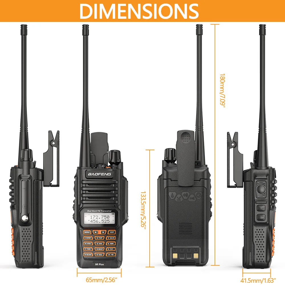 Портативная рация BaoFeng UV 9R Plus 10 Вт UHF VHF Dual Band IP68 HF Transceiver Ham Portable Radio|Рации| |