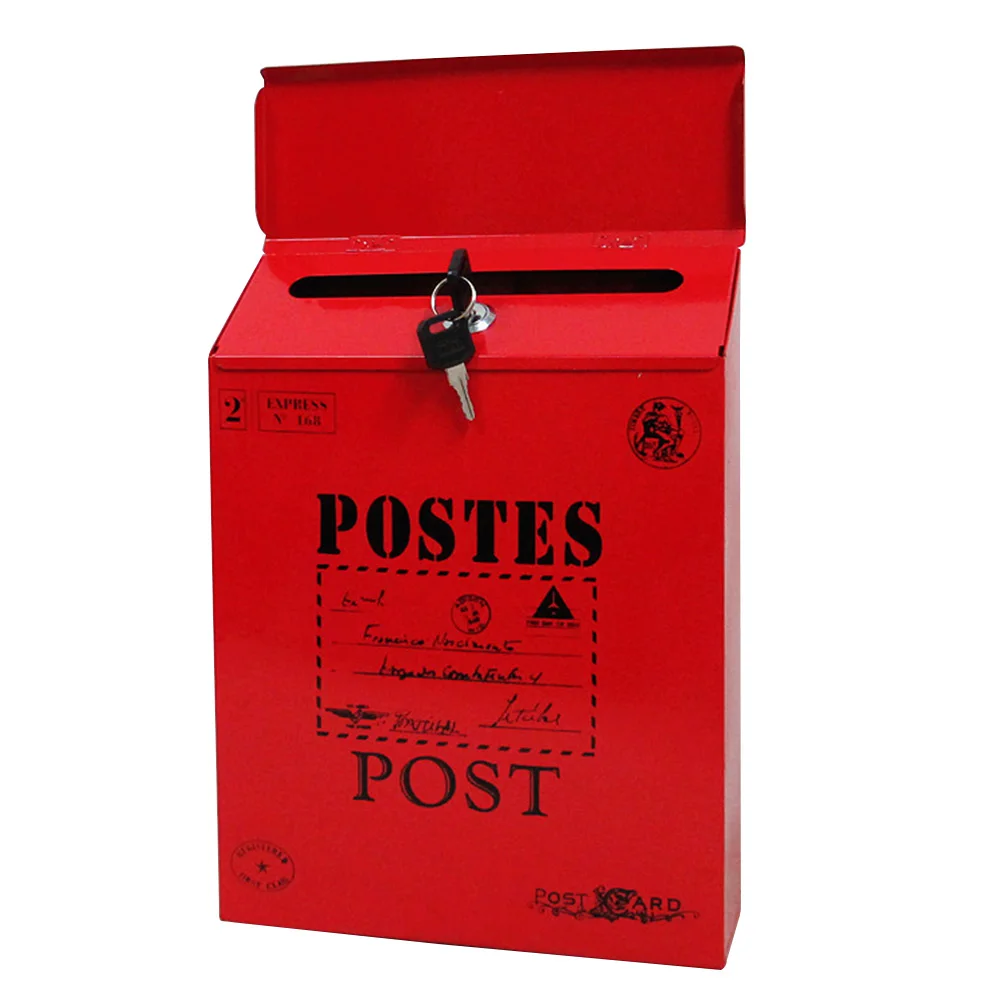 Коробка для письма винтажные почтовые ящики украшения для двора почтовый домашний декор газета с замком настенное крепление прочная краска красочное железо