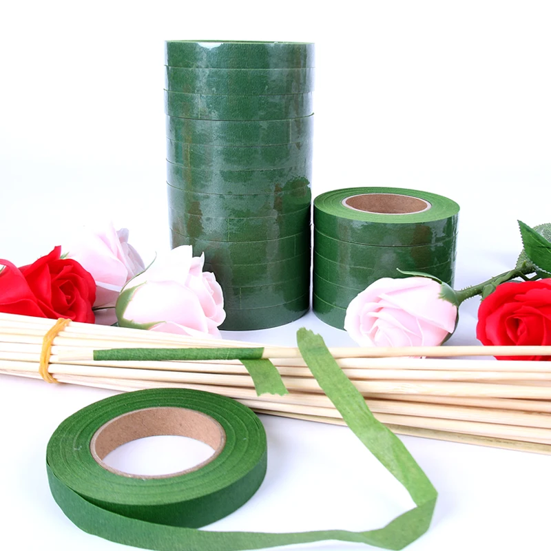 12mmFloralStemTapeCorsagesButtonholeArtificialFlowerStamenWrapFloristGreenTapes