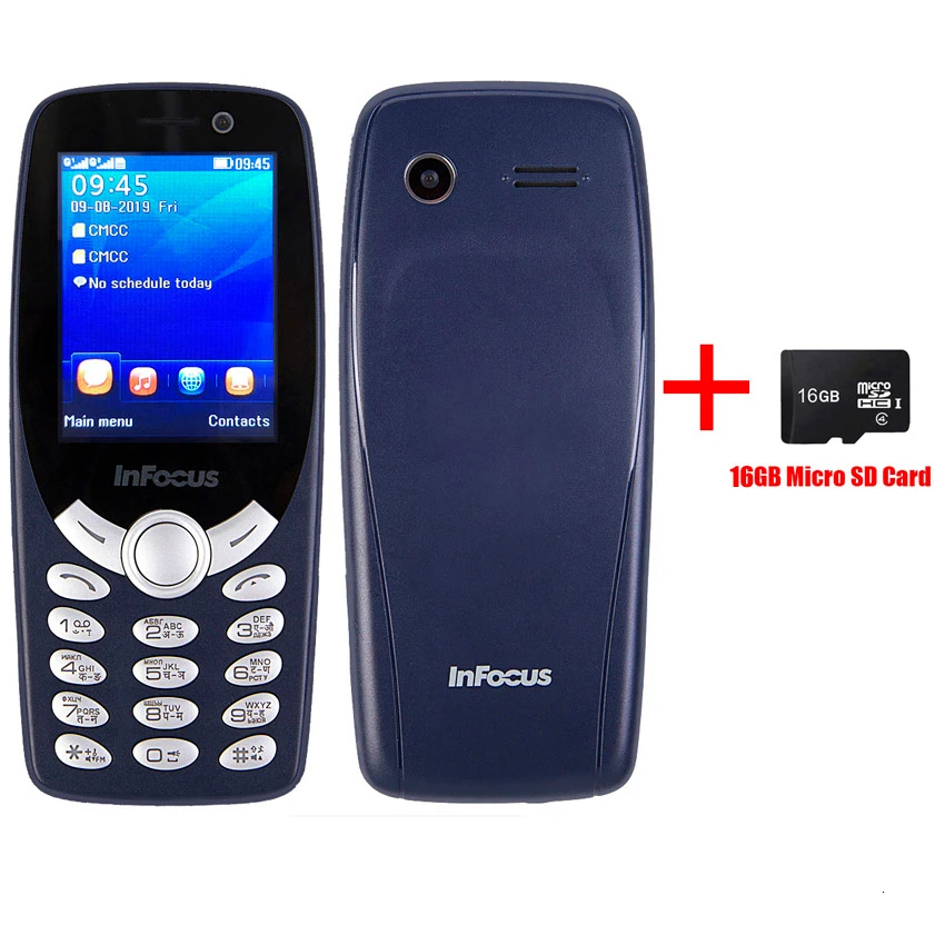 Blue Add 16GB card InFocus IF9012 русская клавиатура мобильный телефон 2,4 дюймов gsm 1800 мАч кнопочный дешевый разблокированный двойной sim фонарик мобильный телефон - Color: Blue Add 16GB card