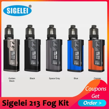 

Sigelei 213 Fog Starter Kit Powered By Dual 18650 Battery 213 FOG Mod With 5ml Fog Tank 213W Vape Kit VS Aegis Max