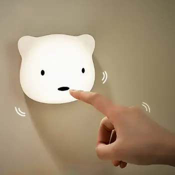 

LED Sensor Nihgt Lihgt Cute Bear Animal Night Lamp for Baby Children Touch Sensor USB Led Bedroom Corridor Lamp Magnetic Base