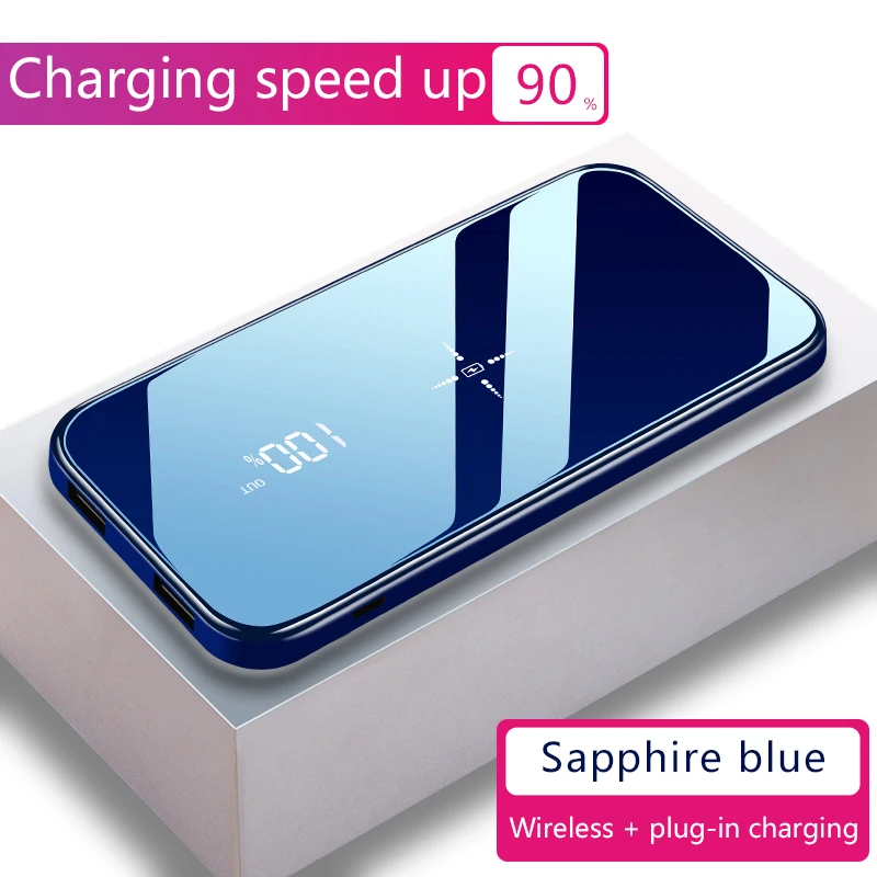 Batería Externa inalámbrica de 20000 mAh para móvil, Powerbank de carga rápida de 20000 mAh para iPhone 11 Pro Xs Max X XR Samsung