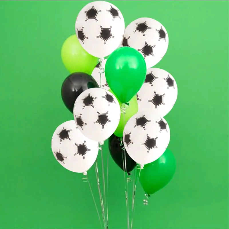12 шт. 18 дюймов зеленый Футбол футбол тема вечерние Декор круглые шары черный, белый цвет воздушные шары для мальчиков для дня рождения, игрушки, принадлежности для вечеринок - Цвет: Светло-желтый