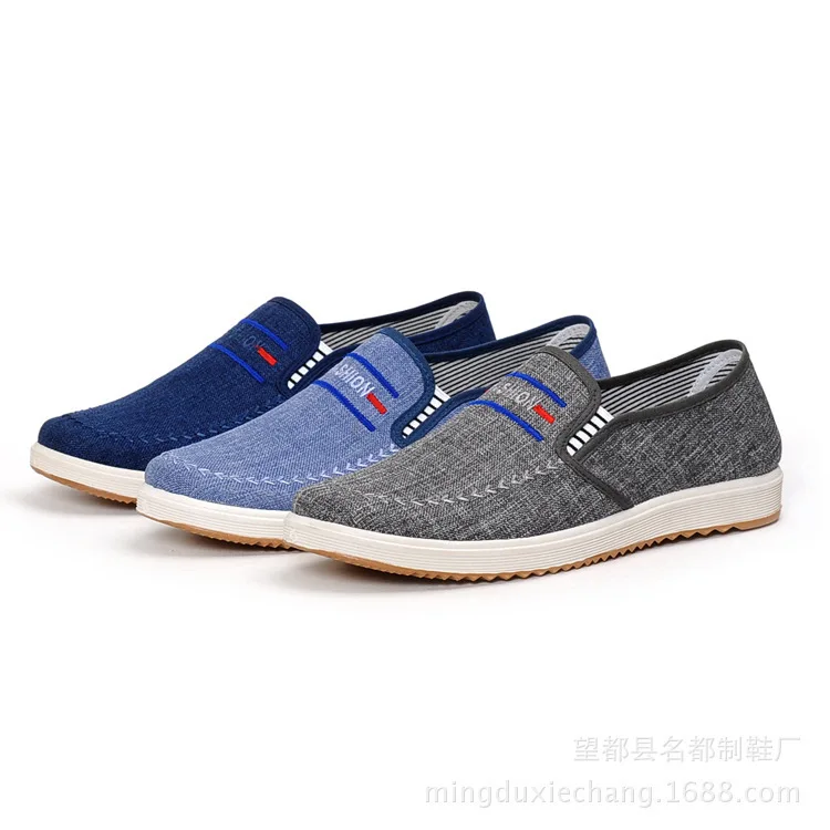 

Spring New Style Casual Shoes Simple Lazy Shoes Solid Color round-Toe Flat Heel Shock Absorption Breathable Car Suture MEN'S SHO