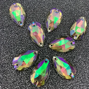 

Teardrop Ghost Light flatback Stones Sewing Glass Rhinestones sewed glass Crystals decorative For Wedding Dress for crafts.