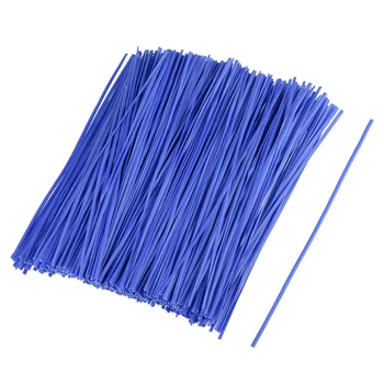 

uxcell 500pcs 6 Inches Plastic Twist Ties Reusable Cable Cord Wire Ties Blue For Home, Business, Institutions