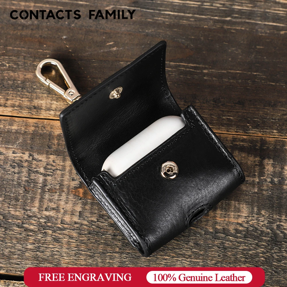 

Luxury genuine leather funda airpods case for airpods pro case apple airpods pro 3 cover wireless earphone чехол with keychain