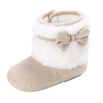 

2019 Warm Winter Fashion Leisure Baby Girl Boots Cotton Bowknot Keep Warm Soft Sole Snow Toddler Boots Y10.17