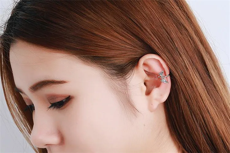 Серьги-каффы, 925 пробы, серебро, Ретро стиль, кость летучей мыши, клипсы для женщин, Стерлинговое серебро, ювелирные изделия, Pendientes ES012