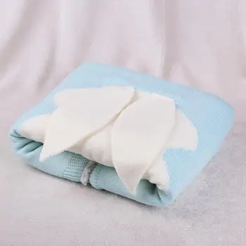 

Cute Rabbit Ear Knitting Baby Blankets Elaborate Manufacture Prolonged Durable Toddler Sleep Swaddle Wrap Stroller Cover