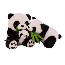 10-30 см яркая забавная панда с бамбуковыми листьями, плюшевые игрушки, мягкие Мультяшные животные, черная и белая панда, мягкая кукла-подвеска, детский подарок