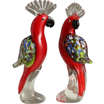 

Artificial Parrot Ornaments Colored Glaze Animals Modern Terrarium Set Figurines Sculpture Accessories Lucky Decoration KK60HD