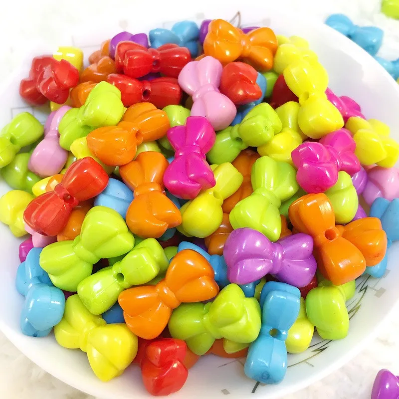

30Pcs 10*18mm Mixed Color Bowknot Shape Acrylic Beads For Jewelry Making DIY Necklace Bracelet Accessories
