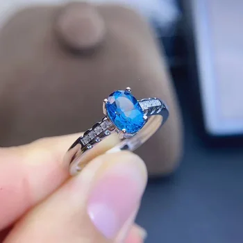 

Natural And Real Topaz Ring Gemstone Wedding Engagement Rings for Women Fine Jewelry Gift Wholesale