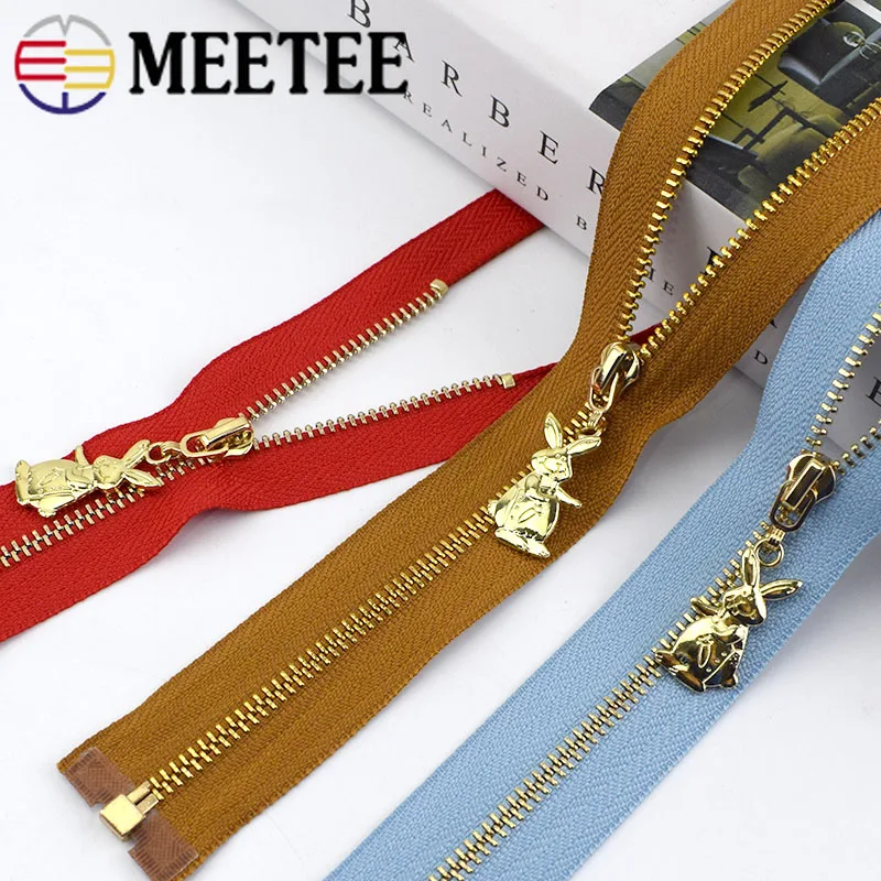 Металлические молнии Meetee 40 70 см 3 # 2/5 шт. съемник молния с кроликом сумки сделай